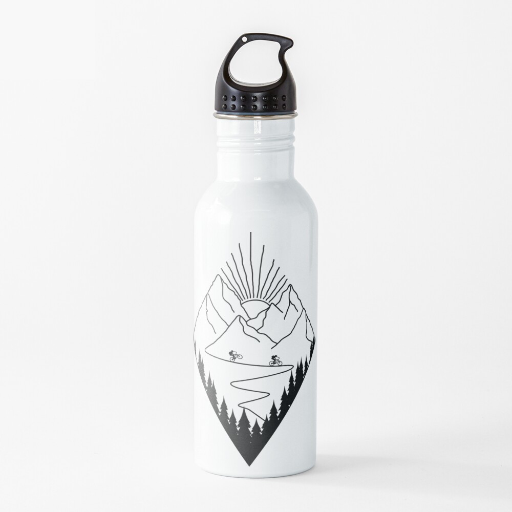 mountain biking mountain bike cycling bicycle cyclist gift Water Bottle