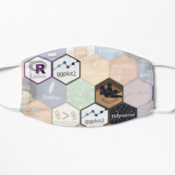 R hex fabric (small hexes) Mask