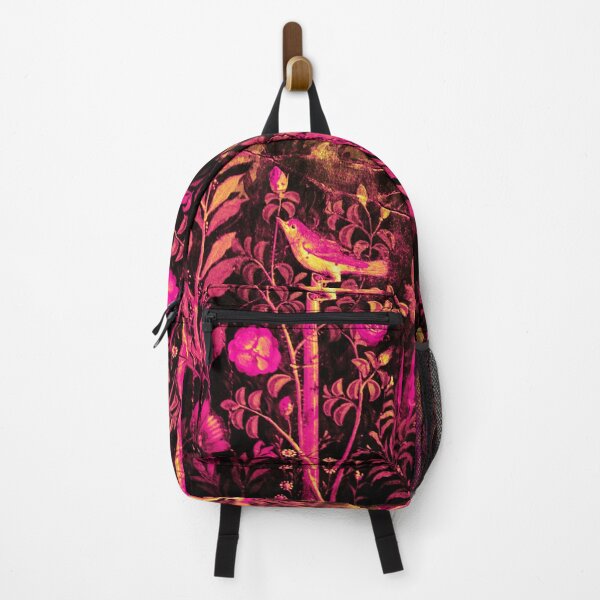 Item preview, POMPEII COLLECTION NIGHTINGALE WITH PINK ROSES GOLD YELLOW BLACK FLORAL designed and sold by BulganLumini.