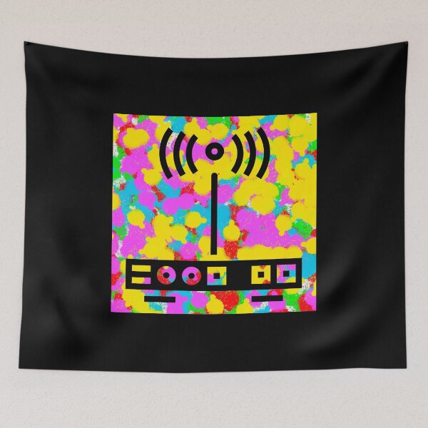 Item preview, WiFi Router Pop Colour/Color Tie Dye Background Cool designed and sold by IBMClothing.