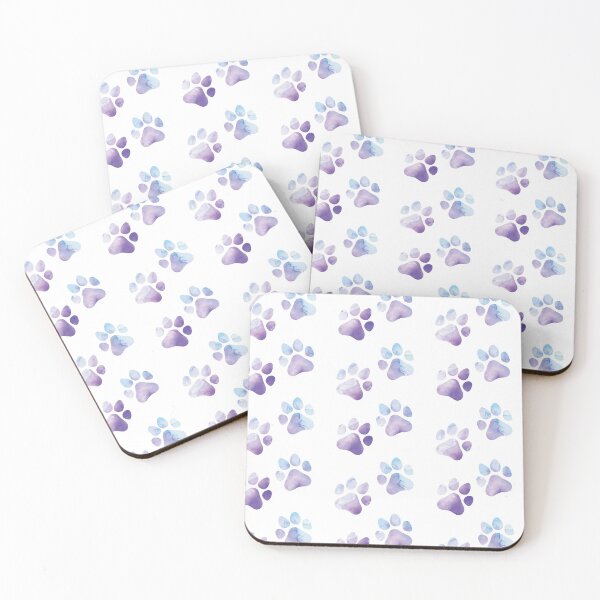 Item preview, Purple and Blue Watercolor Dog Paws Design, Dog Stickers designed and sold by logankinkade.