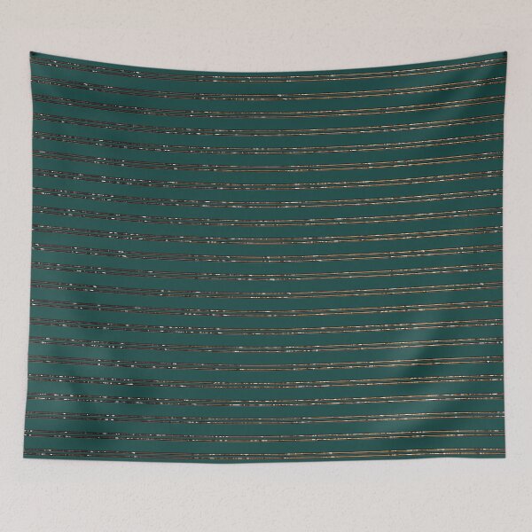 Item preview, Striped - abstract vintage glitter lines in gold dark green designed and sold by Xarah.