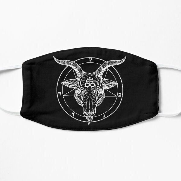 Baphomet Goat Head with Pentagram Occult Symbolism or Satanist Symbols Flat Mask