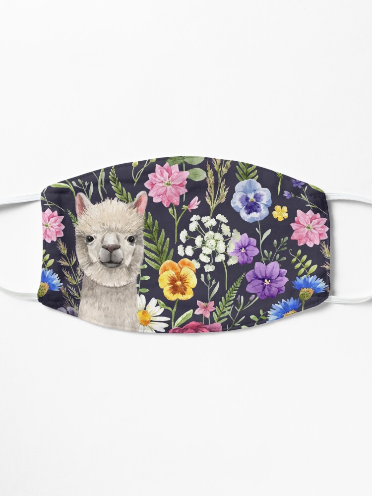 Alternate view of Wildflower Alpaca Mask