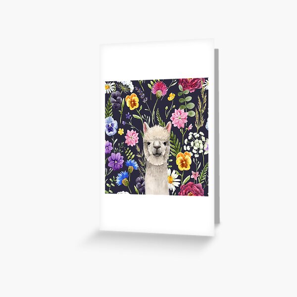 Wildflower Alpaca Greeting Card