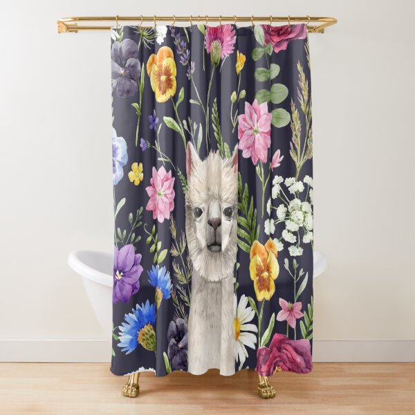 Wildflower Alpaca Shower Curtain