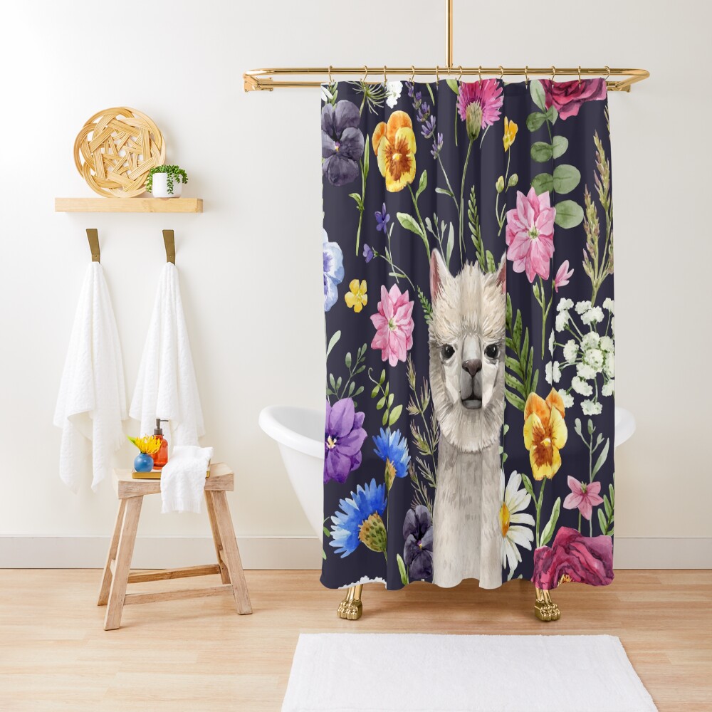 Wildflower Alpaca Shower Curtain