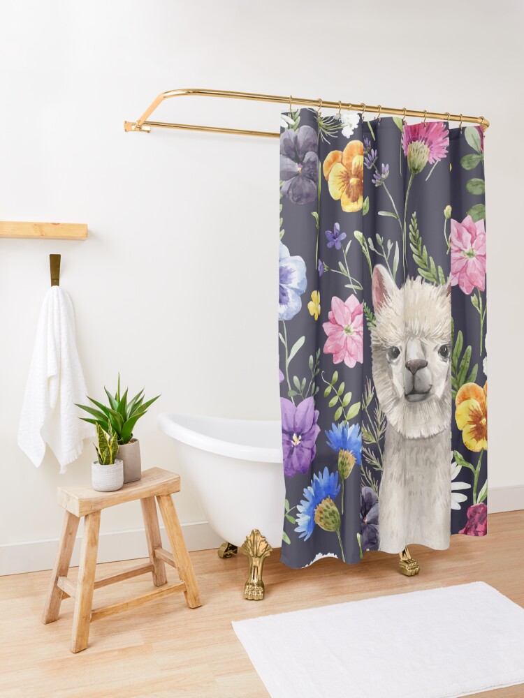 Alternate view of Wildflower Alpaca Shower Curtain