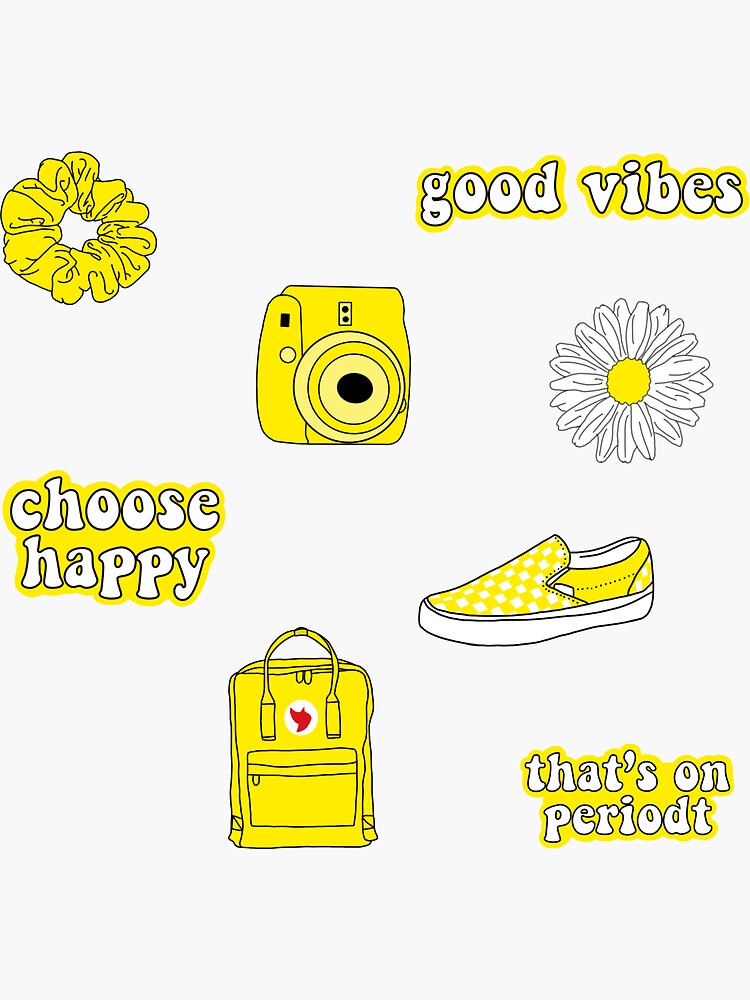 "Yellow Aesthetic Vsco Pack" Sticker for Sale by dragraceuk Redbubble