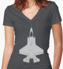 Lockheed F-35B Lightning II (Light) Women's Fitted V-Neck T-Shirt