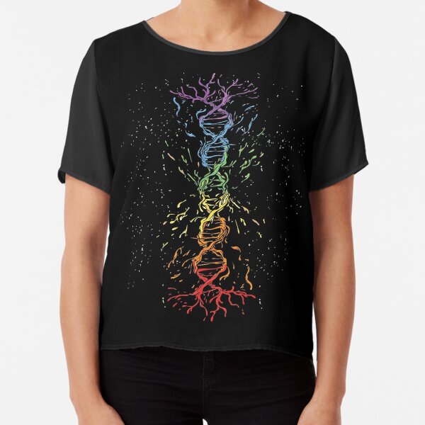 Camiseta de yoga para mujer con 7 chakras y cuello en V