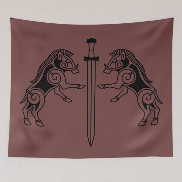 Item preview, Fighting Nordic Boars with Viking Sword designed and sold by elusiveconcepts.