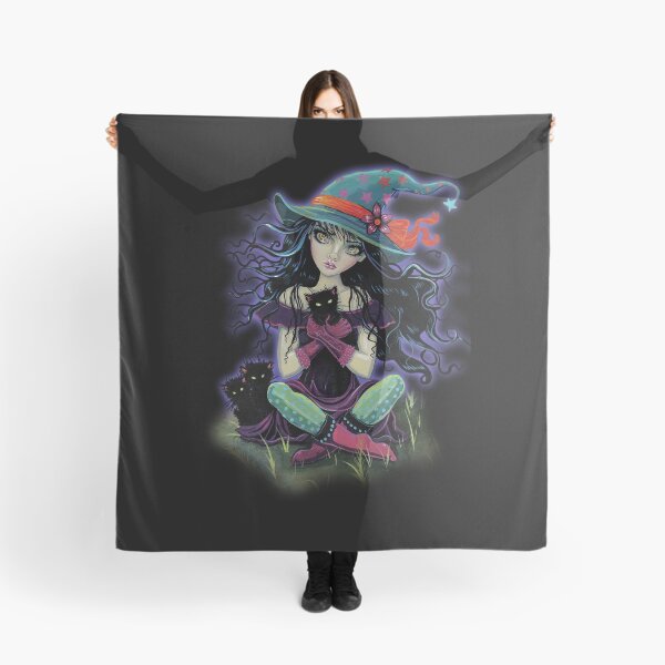 Item preview, Kitten Witch Halloween Witch with Black Cats designed and sold by Molly Harrison.