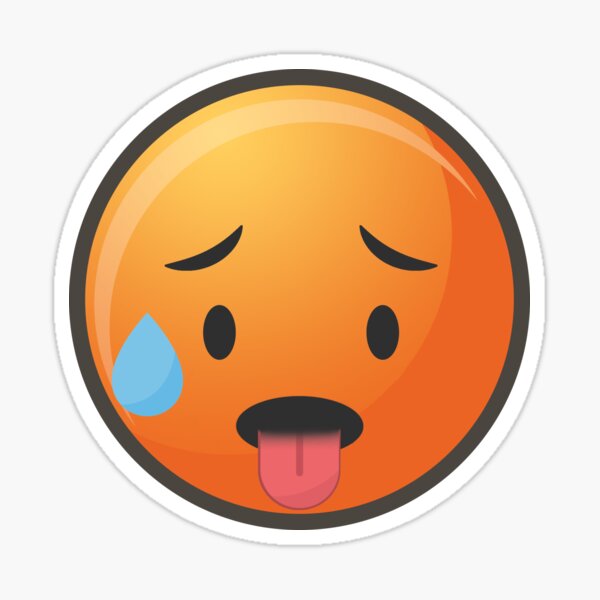 "Hot Face Emoji" Sticker for Sale by useyourbrian Redbubble