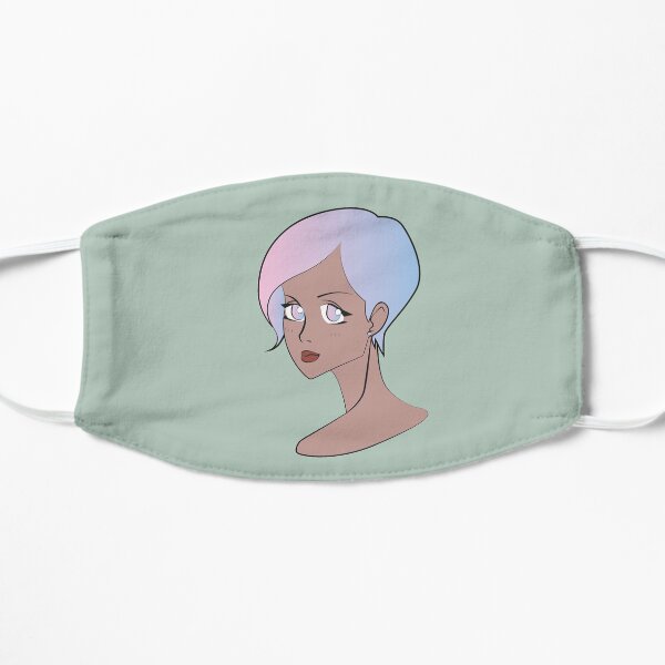 Profile Of Girl With Colourful Hair Flat Mask