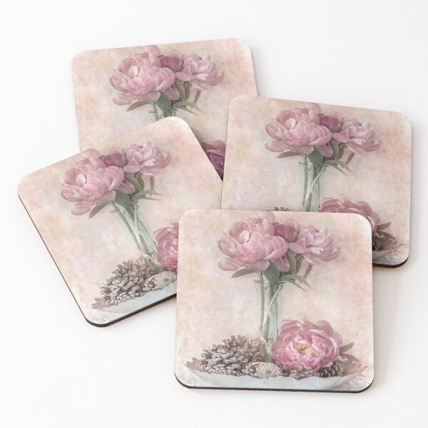 Peony Still Life Coasters (Set of 4)