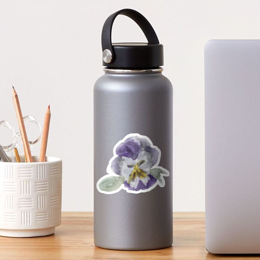 Purple Pansy Illustration in Watercolor Sticker