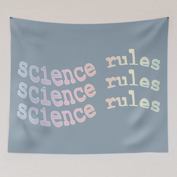 Item preview, science rules *in Bill Nye the science guy voice* (but in pastel) designed and sold by Sarah Bowers.