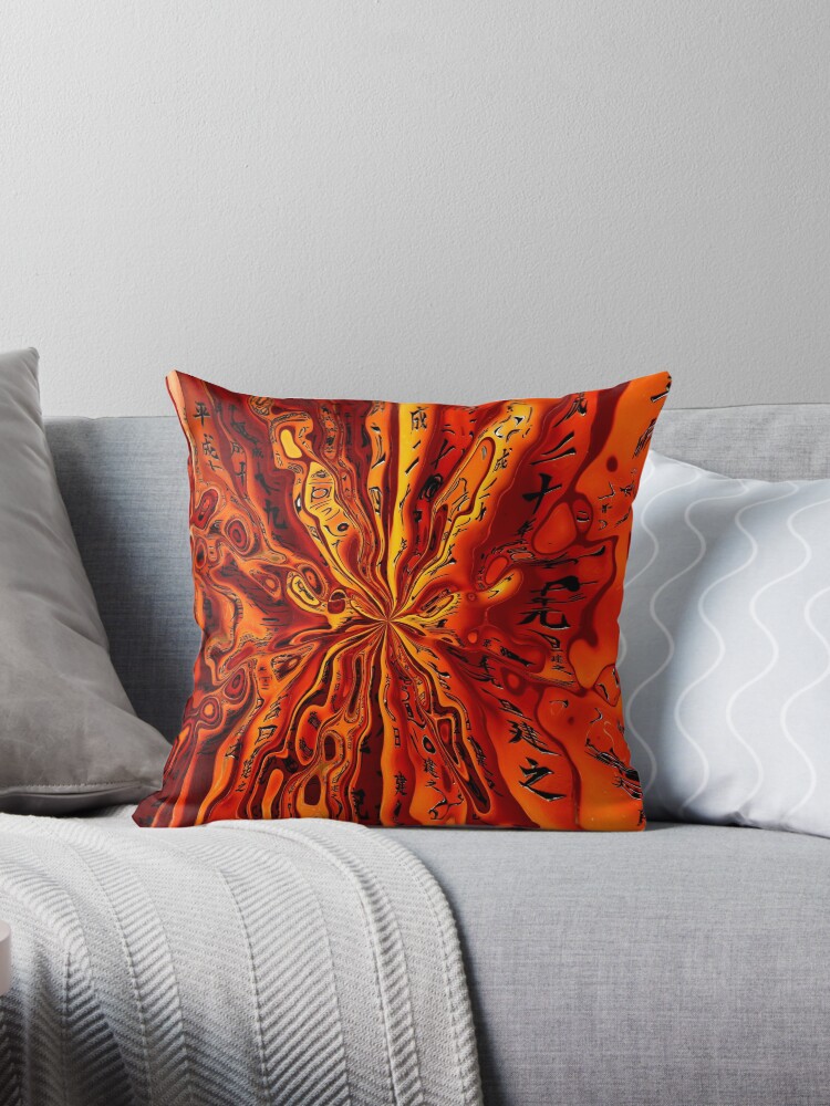 Thumbnail 1 of 3, Throw Pillow, TheCoffeeCupLife: Alejandro's Asian Fire designed and sold by CoffeeCupLife2.