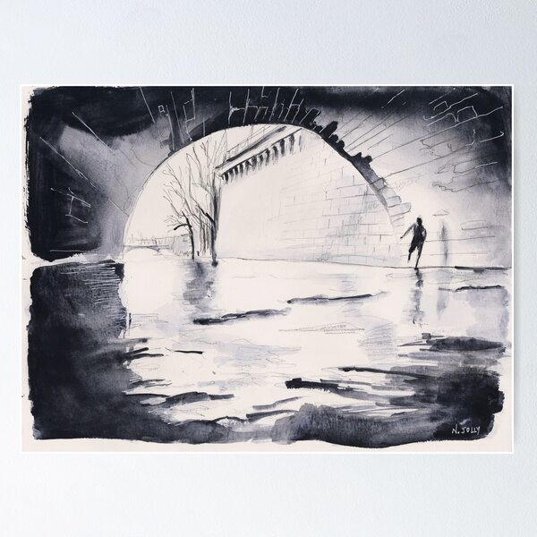 Item preview, Under the bridge - Paris - Watercolor designed and sold by nicolasjolly.