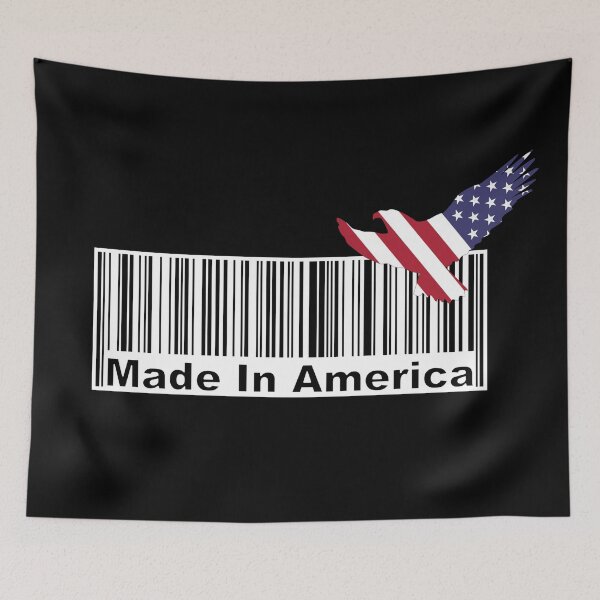 Item preview, Made In America Barcode with Flying Bald Eagle designed and sold by SuperDragon.