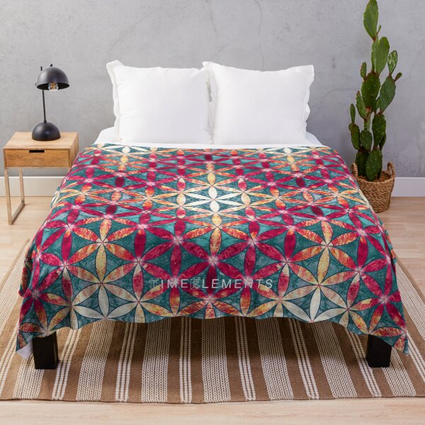 Item preview, flower of life magenta teal pattern designed and sold by filippobassano.
