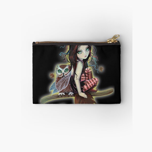 Item preview, Autumn Owl Cute Big Eye Fairy Art designed and sold by Molly  Harrison.