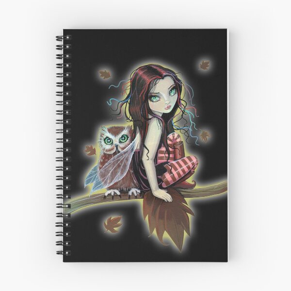 Item preview, Autumn Owl Cute Big Eye Fairy Art designed and sold by Molly  Harrison.