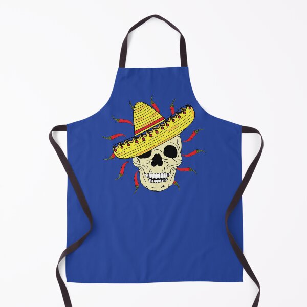 Item preview, Skeleton Skull Wearing Sombrero with Chillies designed and sold by HotHibiscus.
