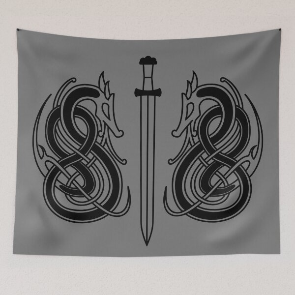 Item preview, Nordic Dragons with Viking Sword designed and sold by elusiveconcepts.
