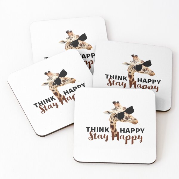 Item preview, JIRAFA - THINK HAPPY- STAY HAPPY - JIRAFA LOVERS - ANIMALS -USA designed and sold by Tropical Blood.