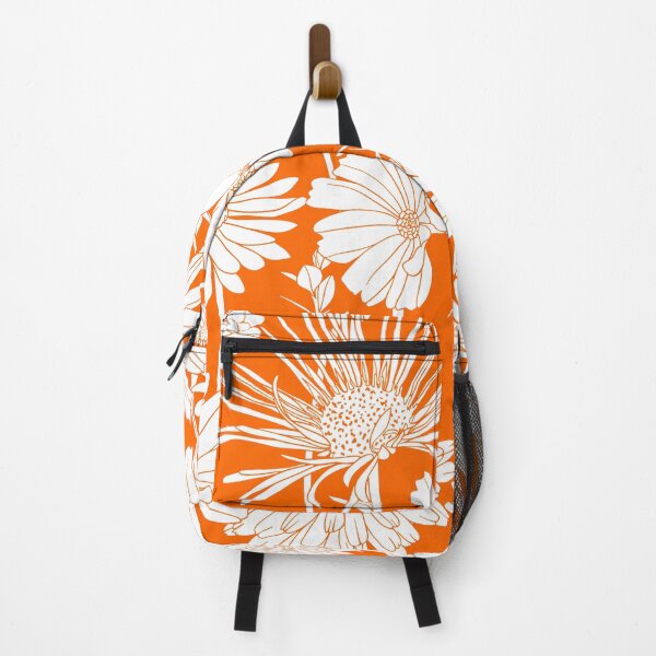 Item preview, Floral Print, Orange and White, Decor Art designed and sold by meggydesigns.