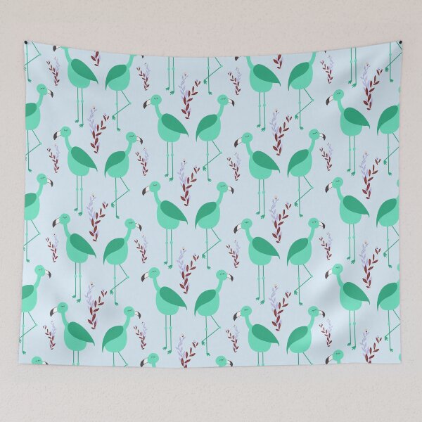 Item preview, Flattering Flamingos - Green designed and sold by AnArielleShop.