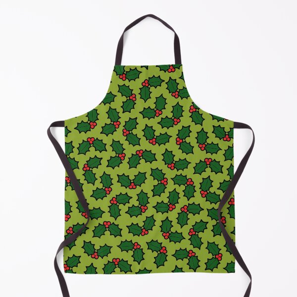 Item preview, Holly Leaves and Berries Pattern in Light Green designed and sold by evannave.