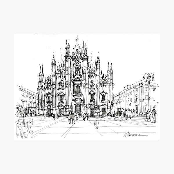 Duomo di Milano - schizzo Photographic Print