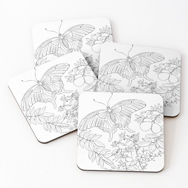 Item preview, Great Mormon Butterfly Lineart designed and sold by Jennifer Ruch.