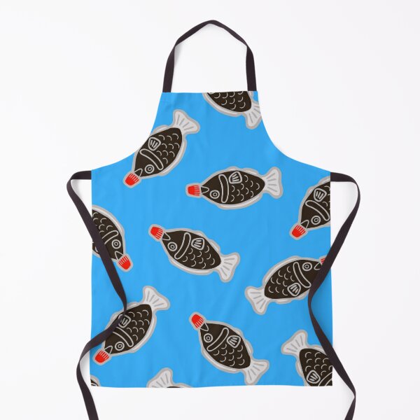 Sushi Soy Fish Pattern in Blue Apron