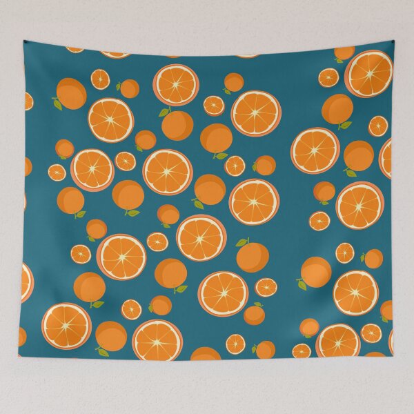 Item preview, Oranges - Blue Background designed and sold by MyArt-29.