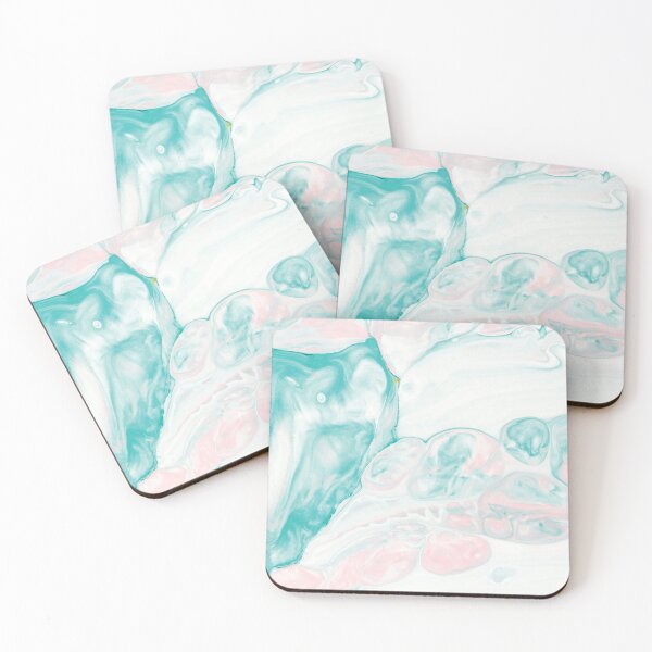 Item preview, Abstract painted mint, pink and white texture designed and sold by NordicSommer.