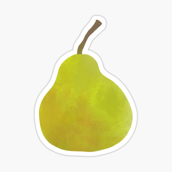 Green and Red Pear illustration Sticker