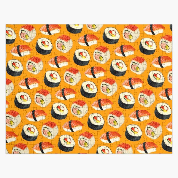 Sushi Pattern - Orange Jigsaw Puzzle