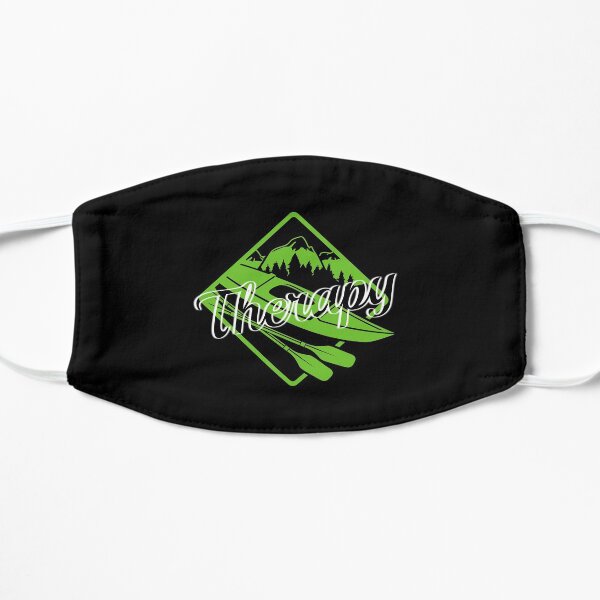 Kayak Therapy Graphic I Love Kayaking Gift Flat Mask