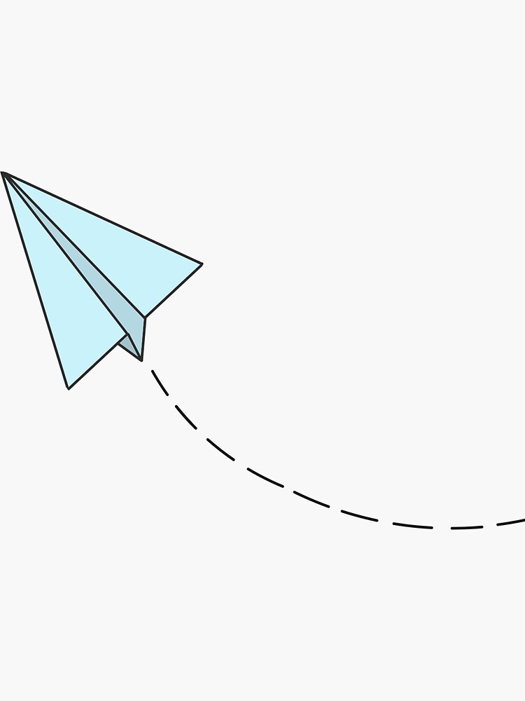 "Baby blue paper airplane " Sticker for Sale by hjoy11 Redbubble
