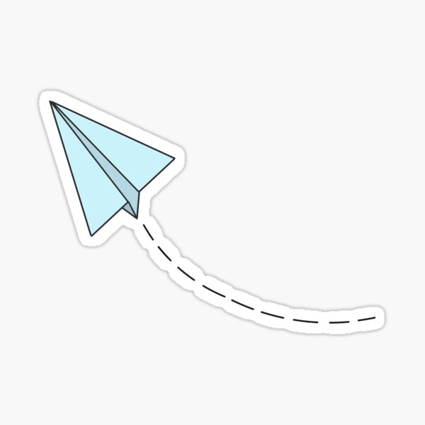 "Baby blue paper airplane " Sticker for Sale by hjoy11 Redbubble