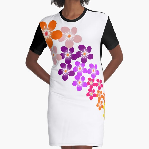 bunte Blumen Blumenranke Blume bunt T-Shirt Kleid