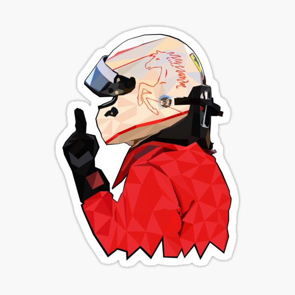 Sebastian Vettel low poly art Sticker
