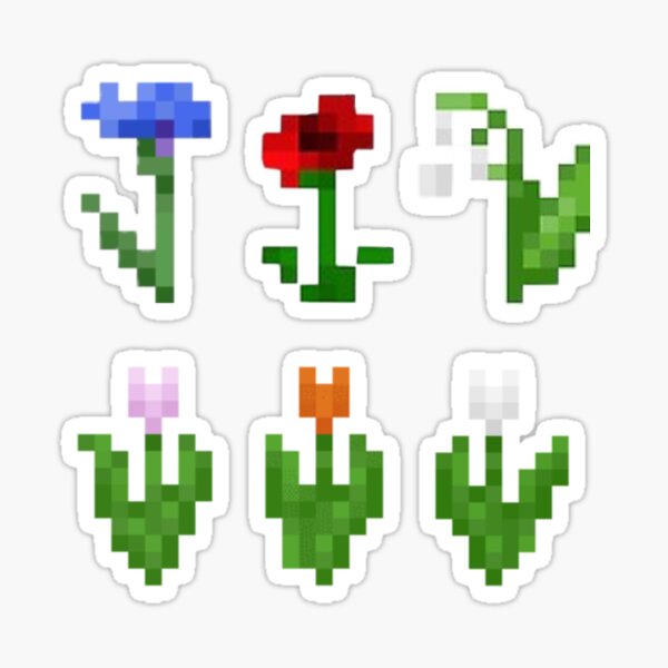 Minecraft Flower Pack Sticker By Abbi Sami Belle Redbubble