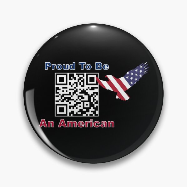 Item preview, Proud To Be An American QR Code with Flying Bald Eagle designed and sold by SuperDragon.