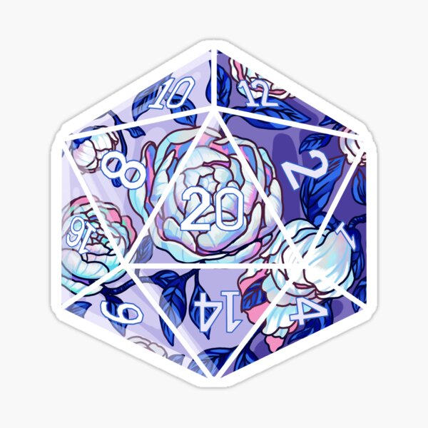 D20 Floral Sticker