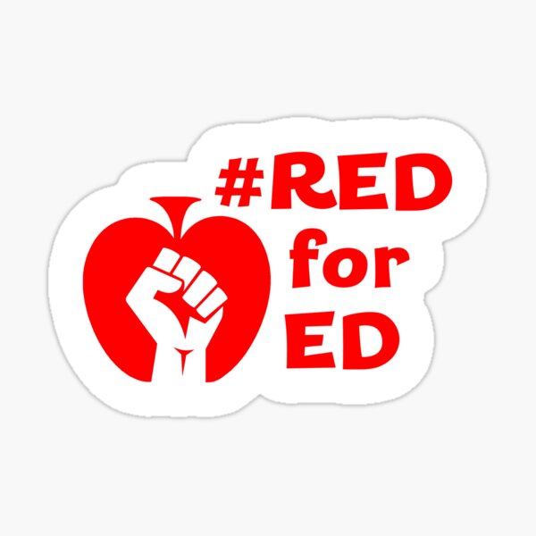 RedforEd Blank Fist Red Words Sticker